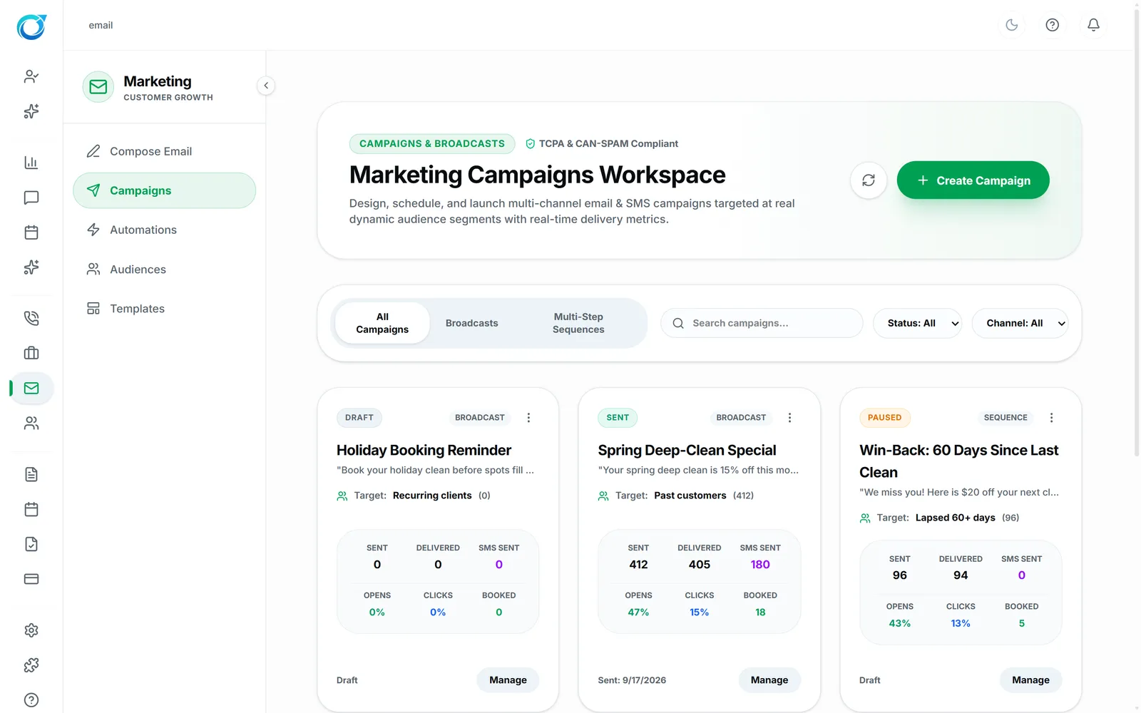 Marketing Campaigns Workspace